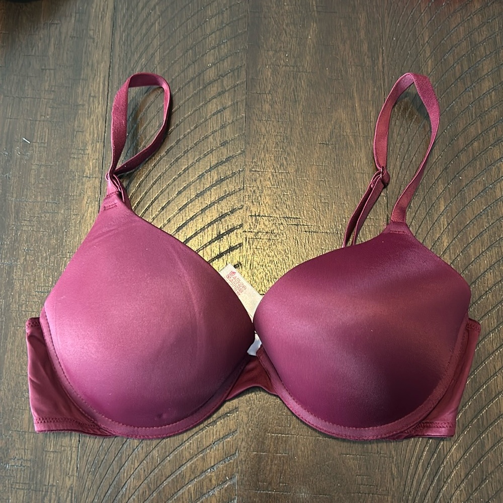PINK Maroon Push-Up Bra 32C